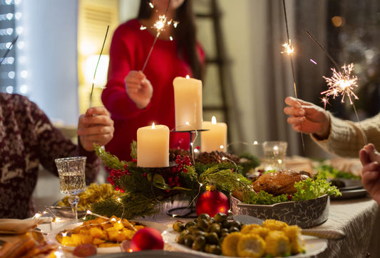 Esprit de noël autour d'un bon repas