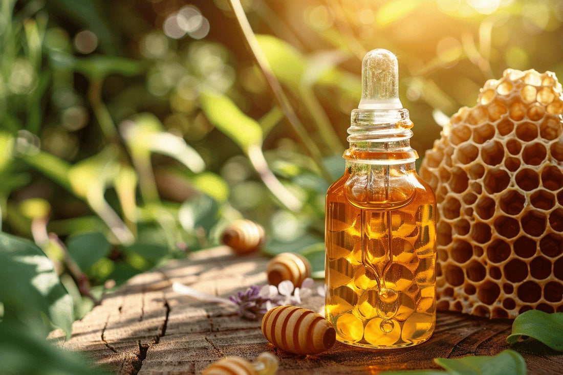 Image représentant de la propolis pure pour traiter l'acné.